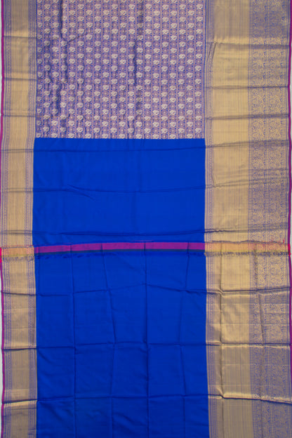 Kanchipuram Silk Checks And Butta Blue Saree