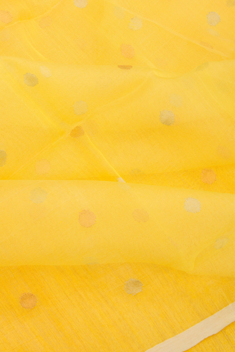 Bailou Matka Silk Polka Dot Butta Yellow Saree