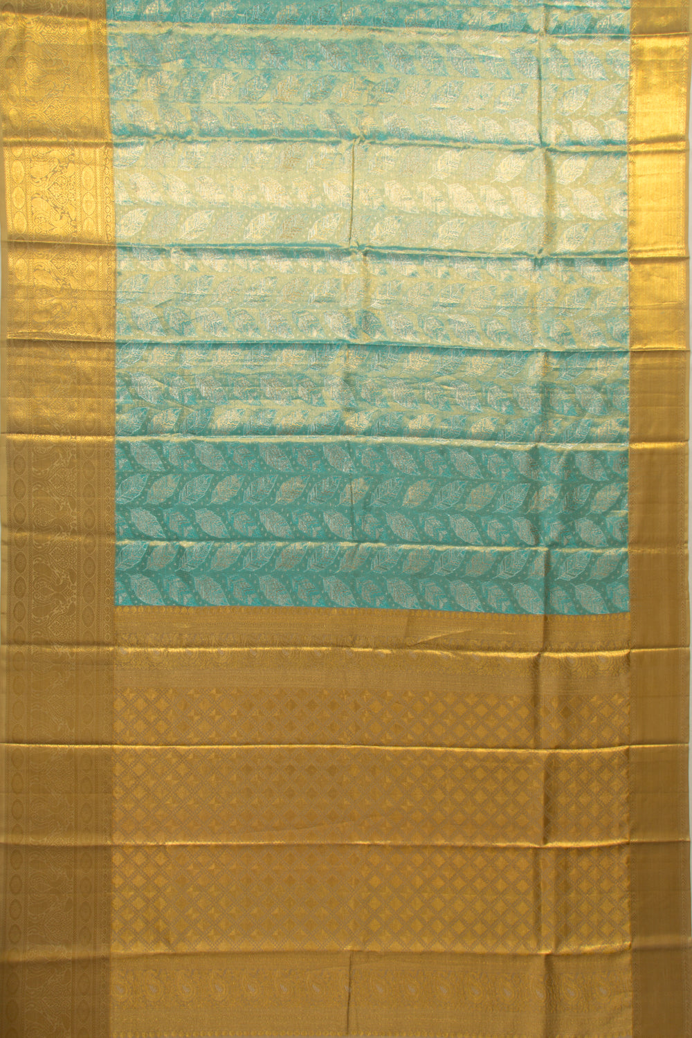 Kanchipuram Silk Tissue Brocade Sky Blue Saree