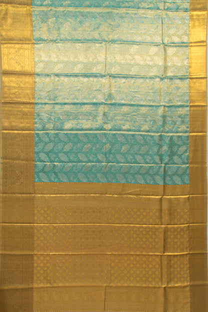 Kanchipuram Silk Tissue Brocade Sky Blue Saree