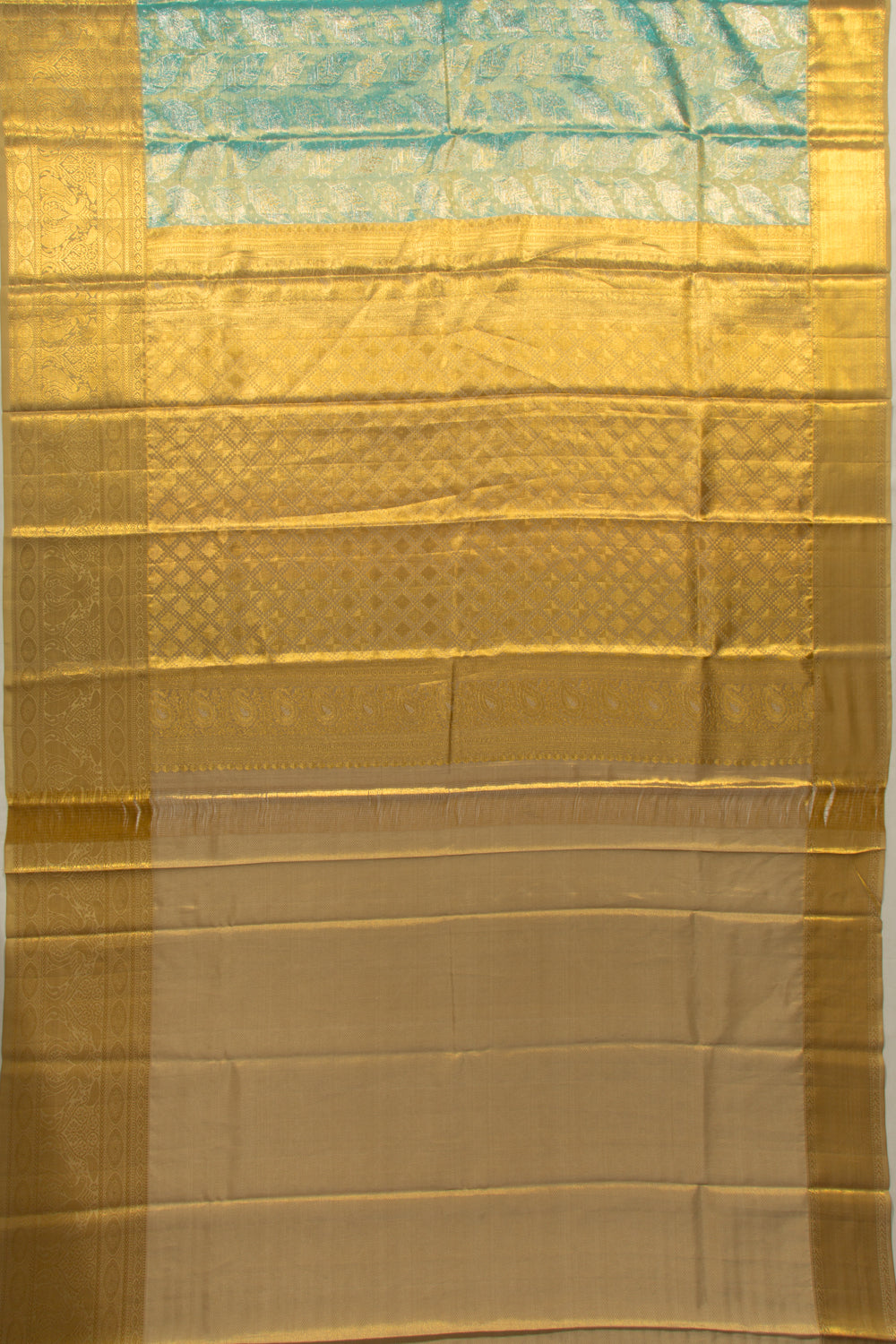 Kanchipuram Silk Tissue Brocade Sky Blue Saree