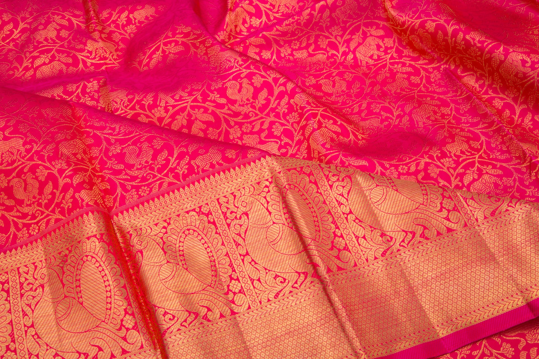 Kanchipuram Silk Vanasingaram Pink Saree