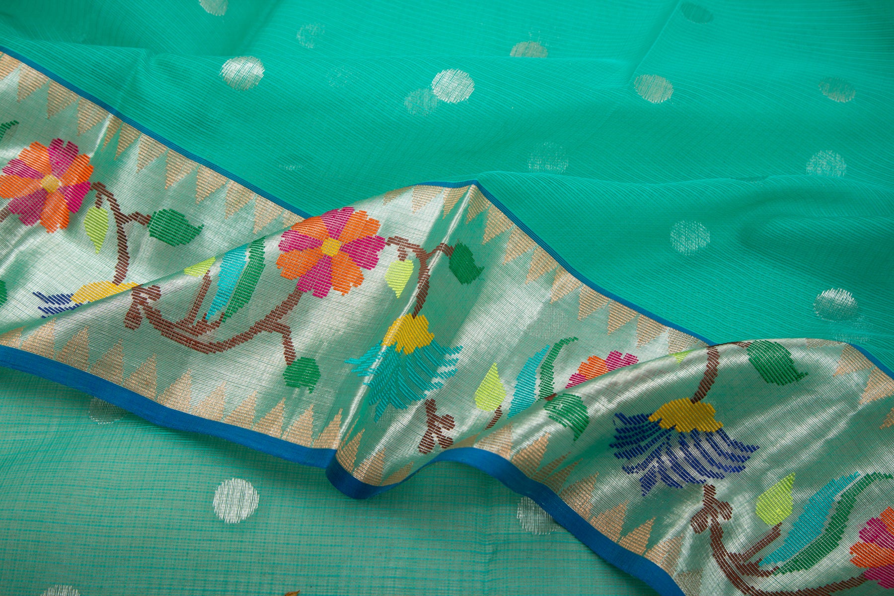 Kota Silk Butta Sea Green Saree