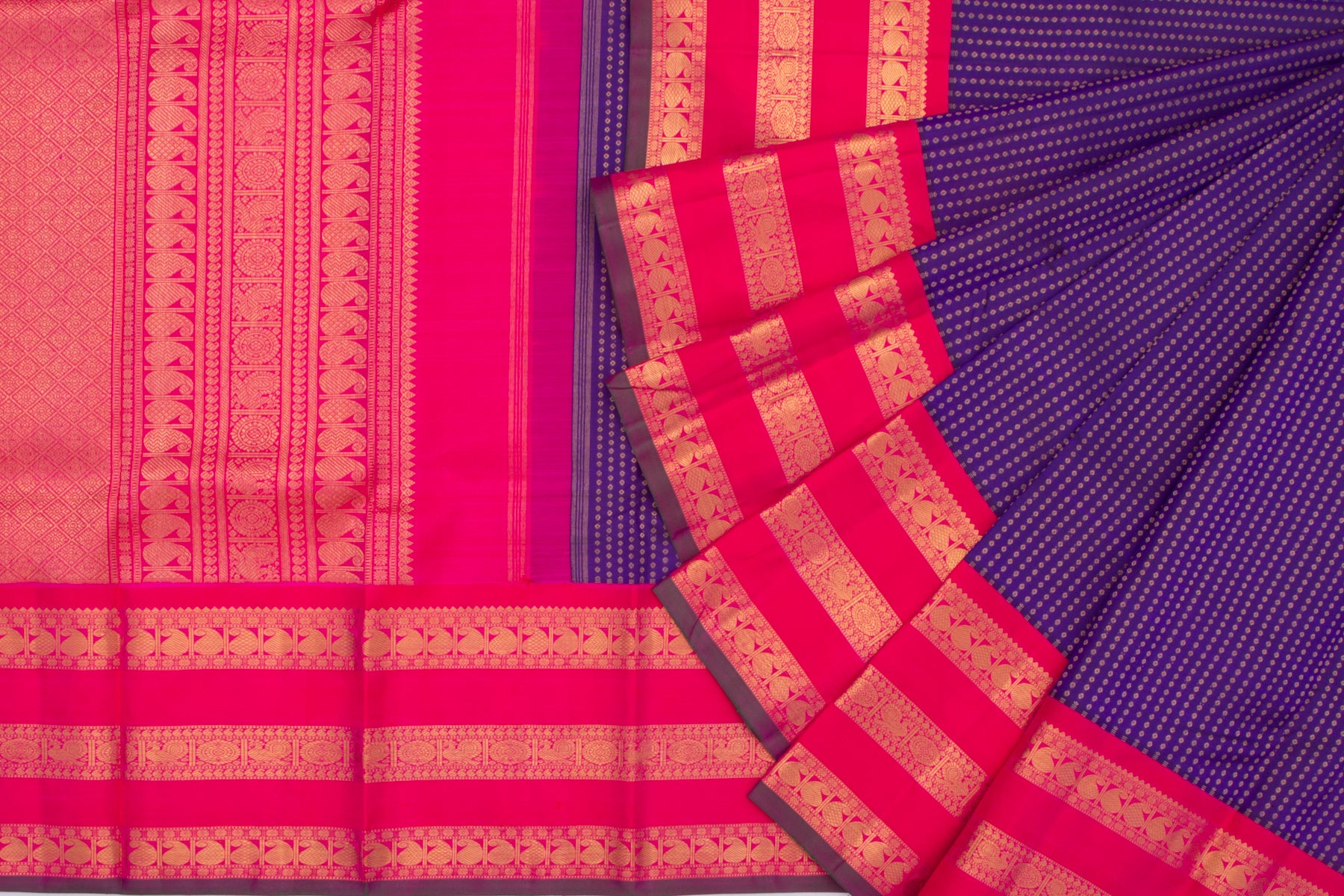 Kanchipuram Silk Brocade Violet Saree