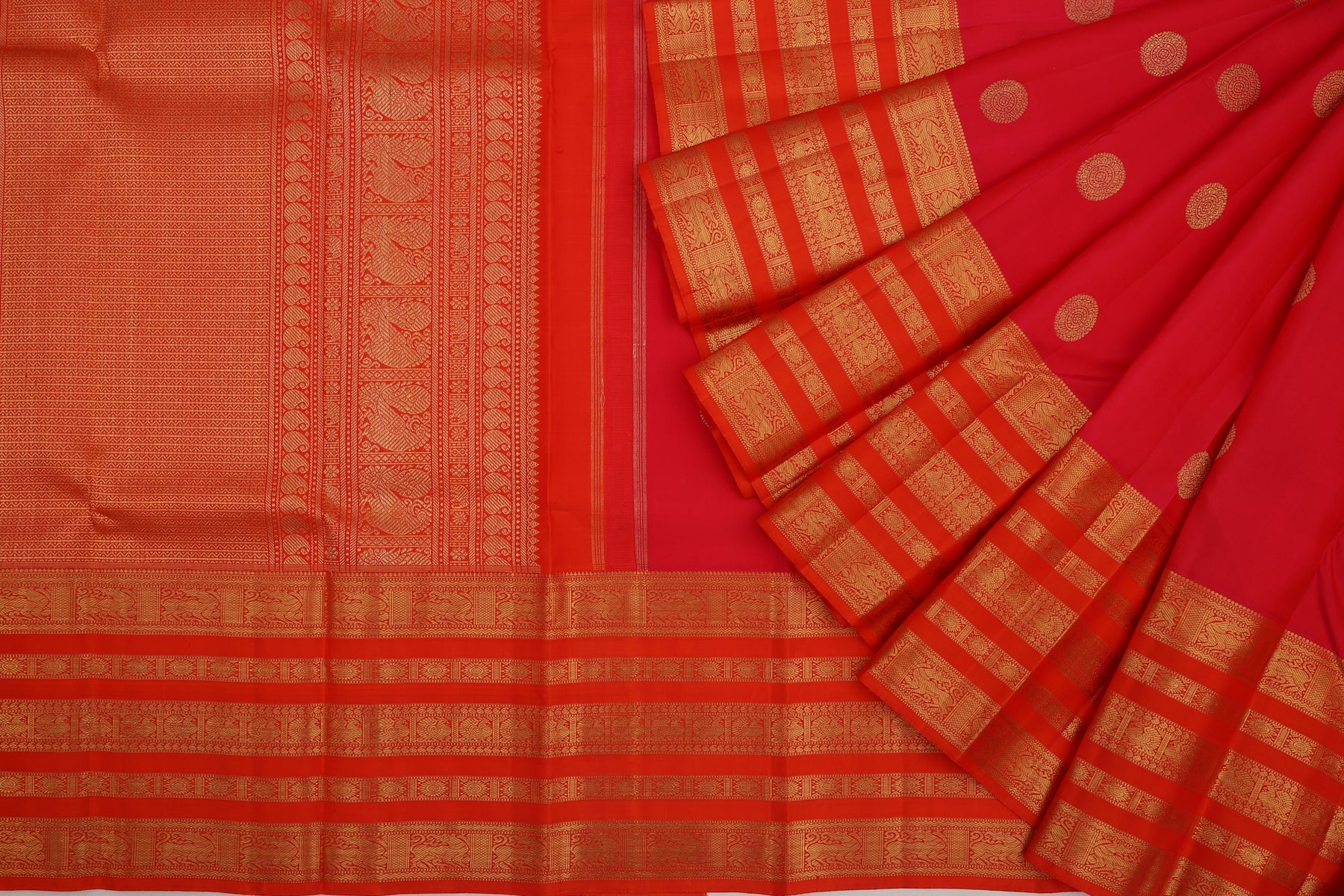 Kanchipuram Silk Butta Red Saree