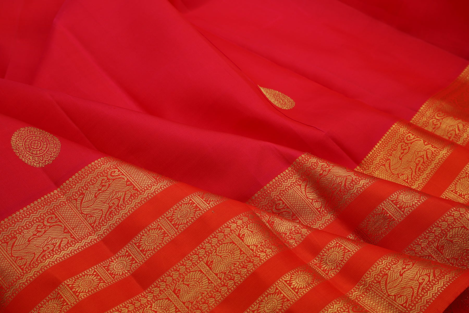 Kanchipuram Silk Butta Red Saree