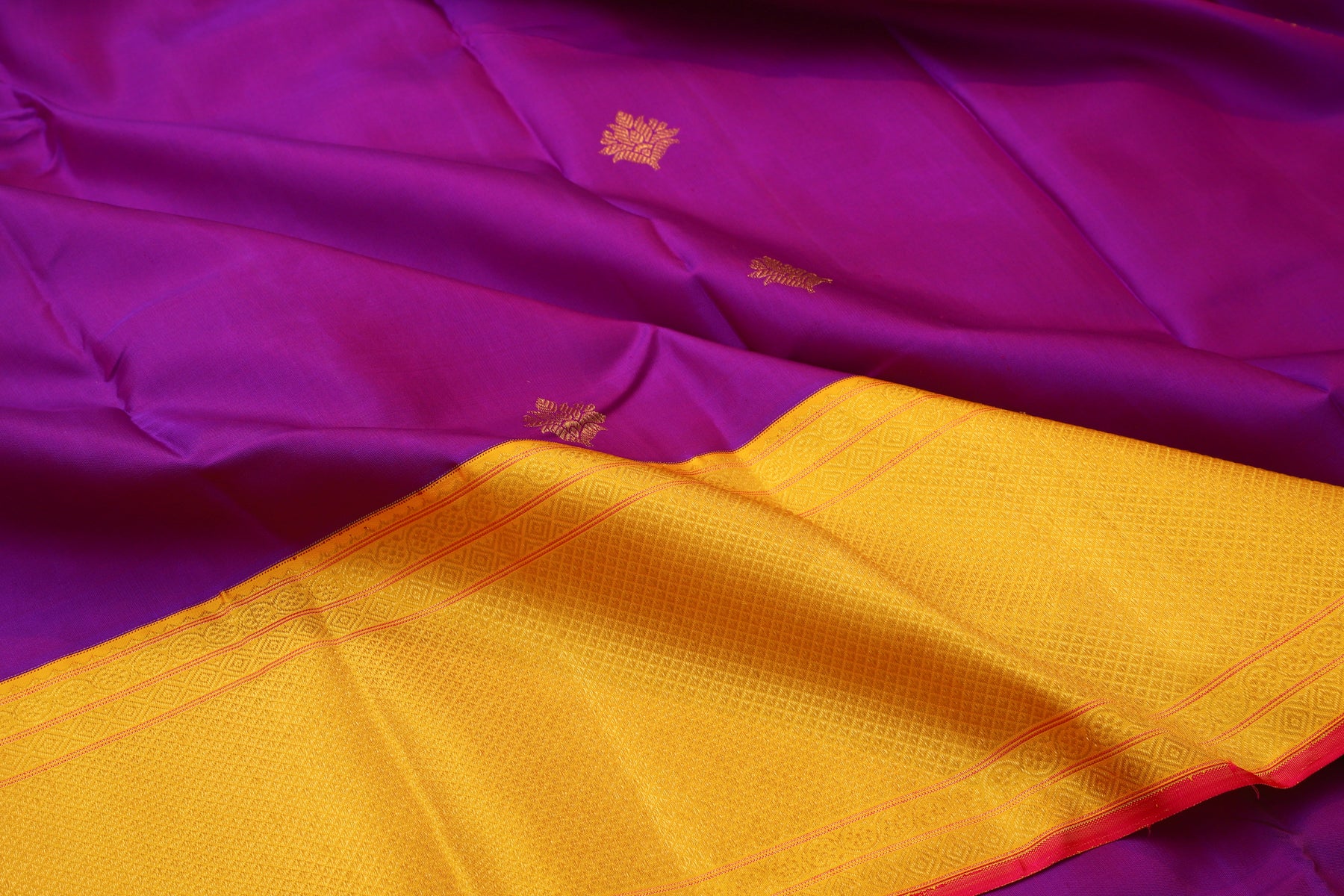 Kanchipuram Silk Butta Purple Saree