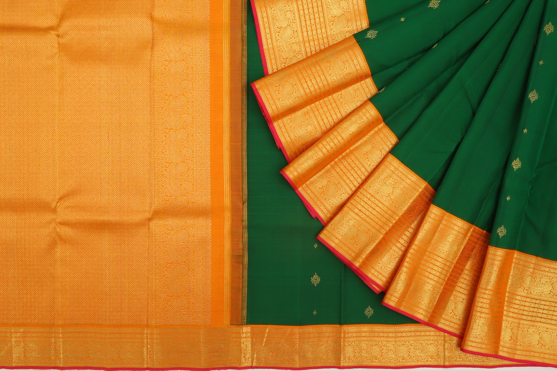Kanchipuram Silk Butta Green Saree