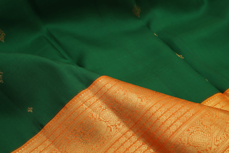 Kanchipuram Silk Butta Green Saree