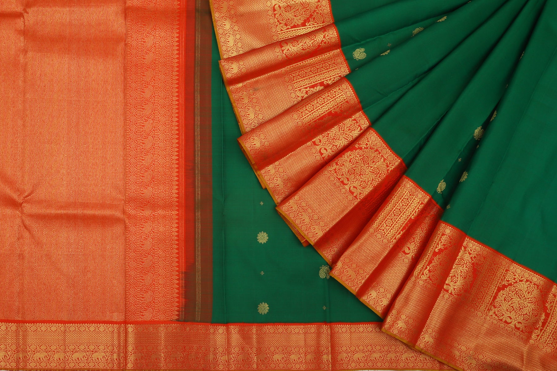 Kanchipuram Silk Butta Green Saree
