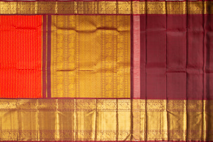 Kanchipuram Silk Brocade Red Saree