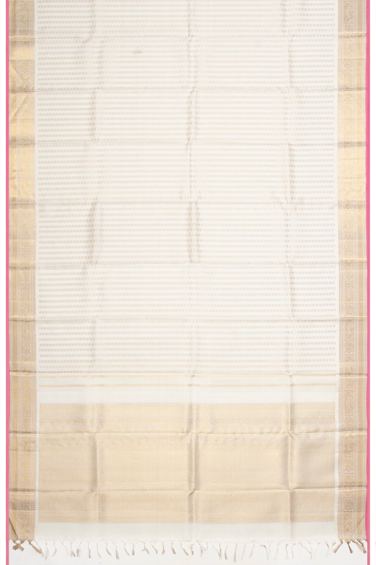 Kanchipuram Silk Brocade White Dupatta