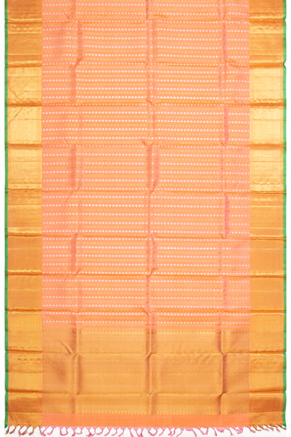 Kanchipuram Silk Brocade Dual Tone Pink And Orange Dupatta