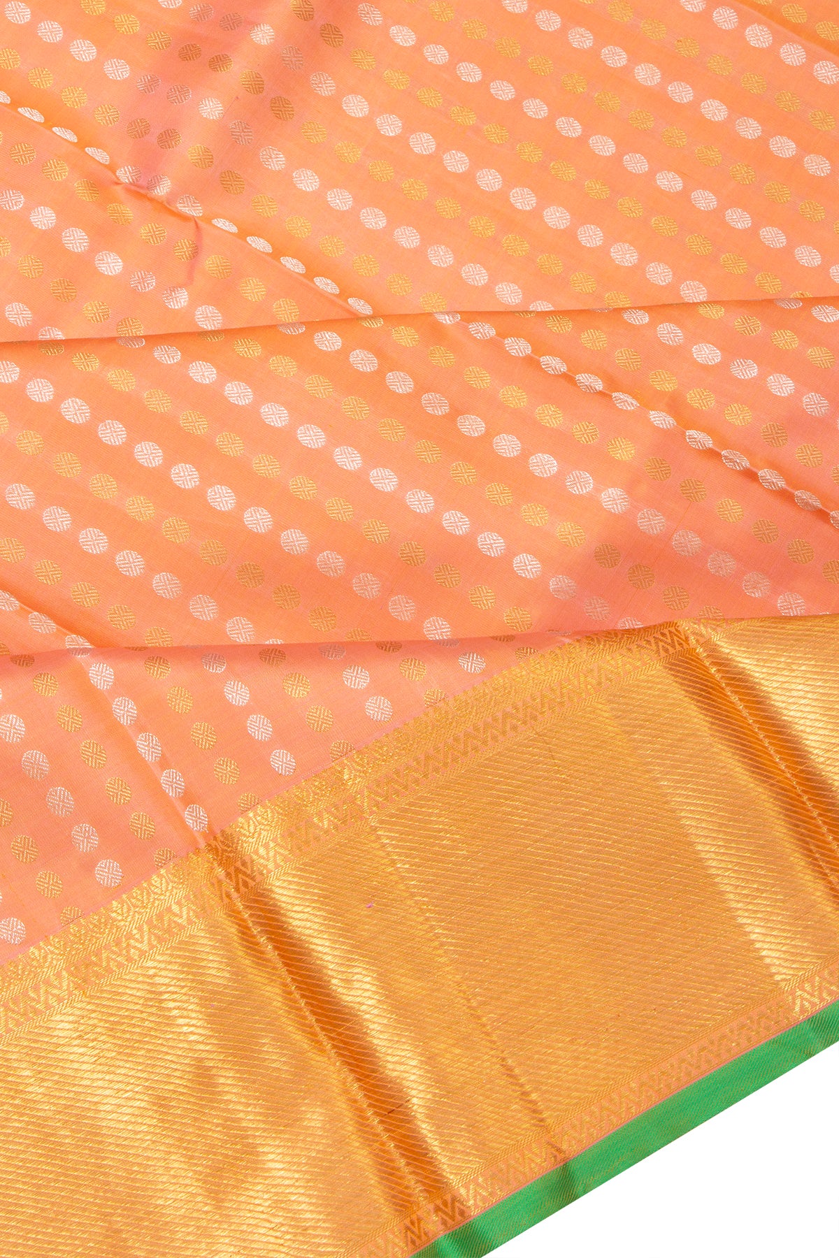 Kanchipuram Silk Brocade Dual Tone Pink And Orange Dupatta