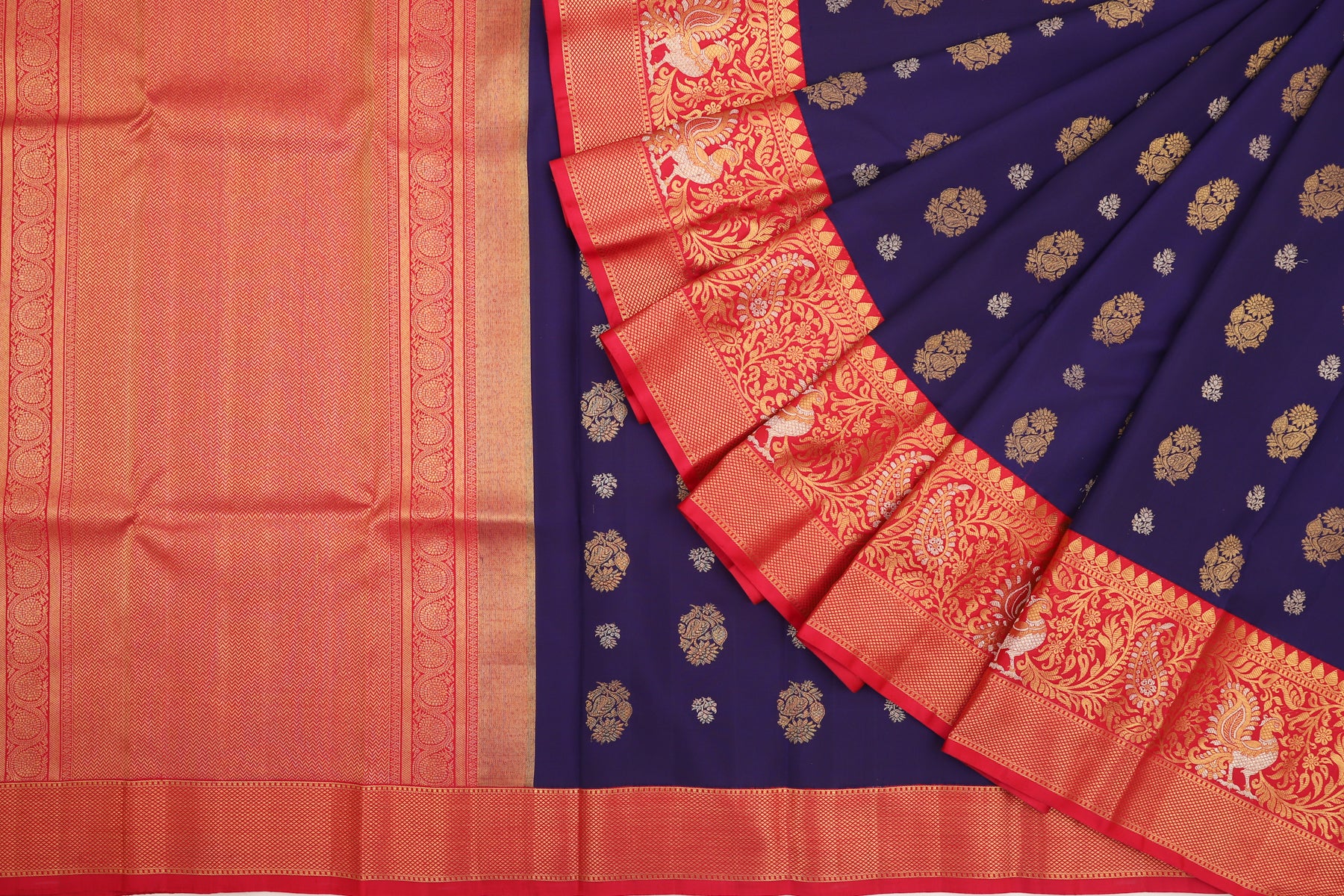 Kanchipuram Silk Butta Blue Saree