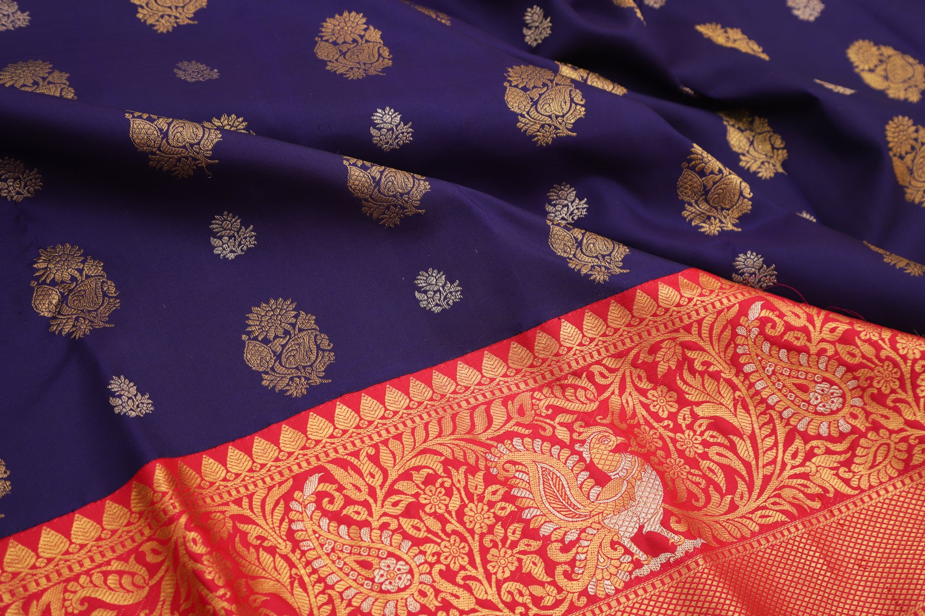 Kanchipuram Silk Butta Blue Saree