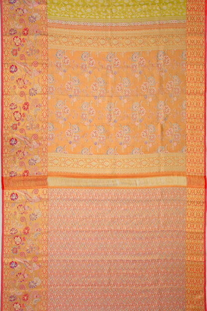 Kanchipuram Silk Tissue Jaal Green Saree