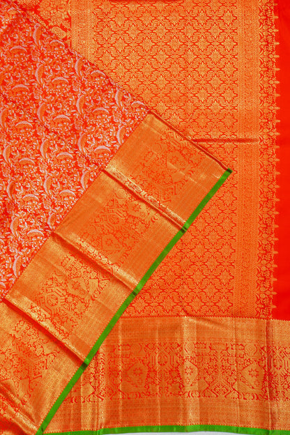 Kanchipuram Silk Brocade Red Saree