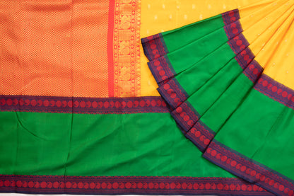 Kanchipuram Silk Twill Butta Yellow Saree/4826659_2.jpg