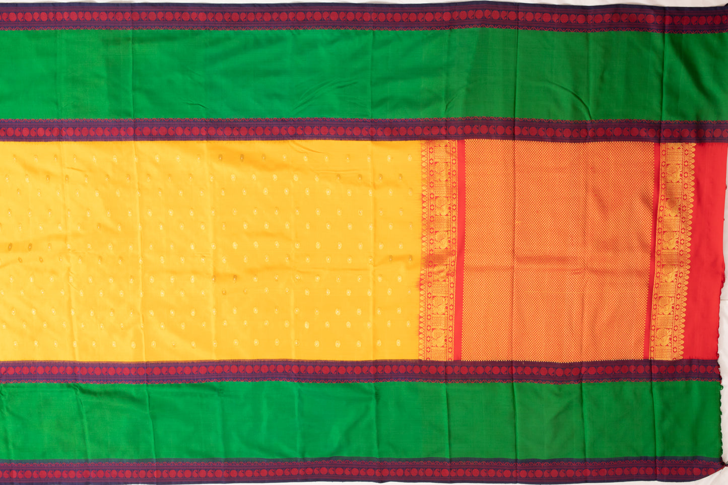 Kanchipuram Silk Twill Butta Yellow Saree