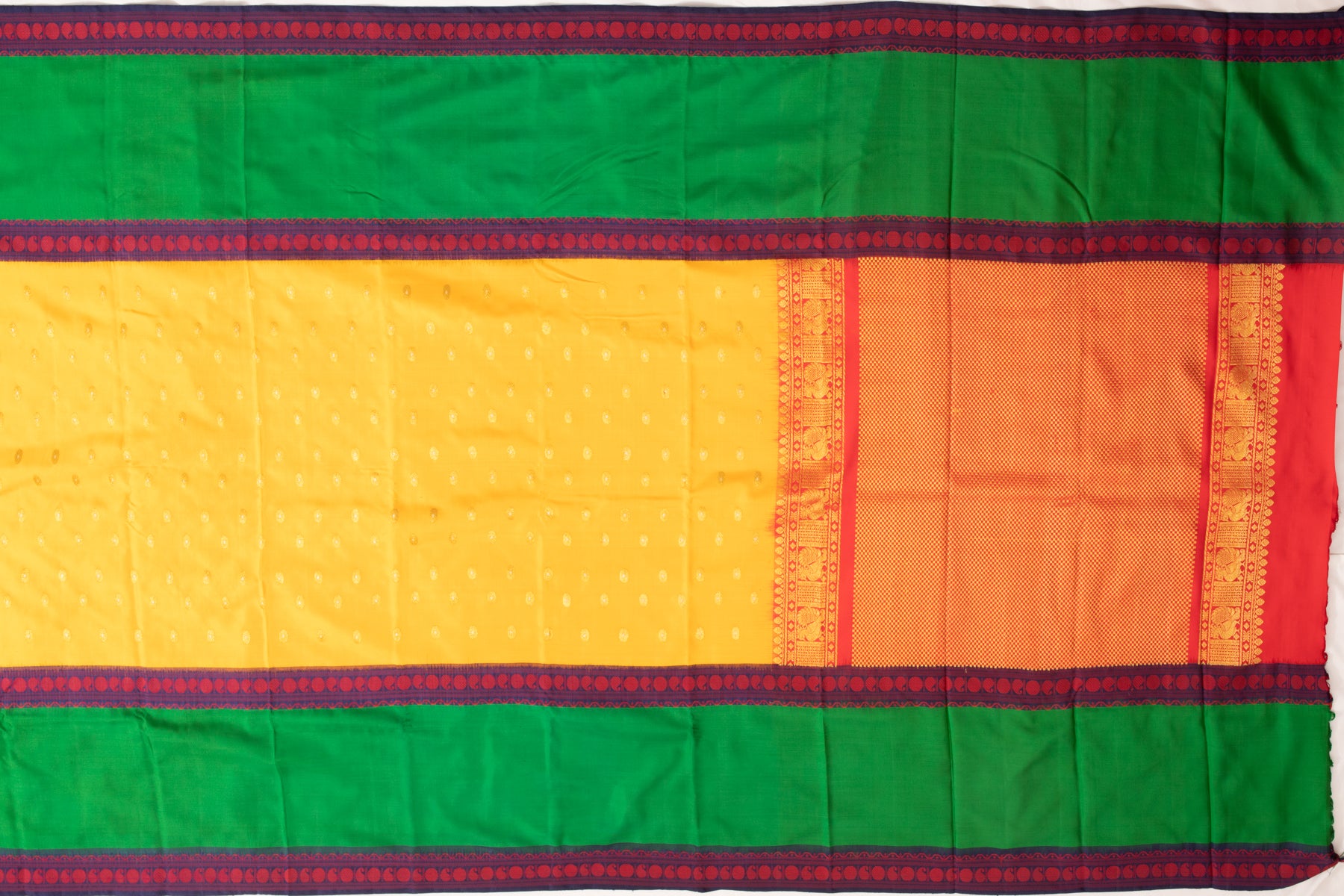 Kanchipuram Silk Twill Butta Yellow Saree