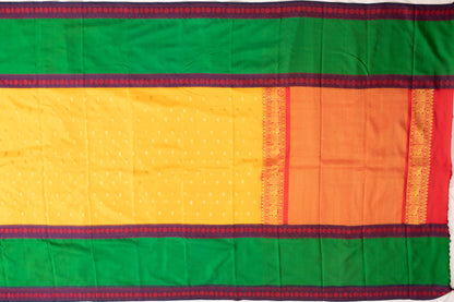 Kanchipuram Silk Twill Butta Yellow Saree