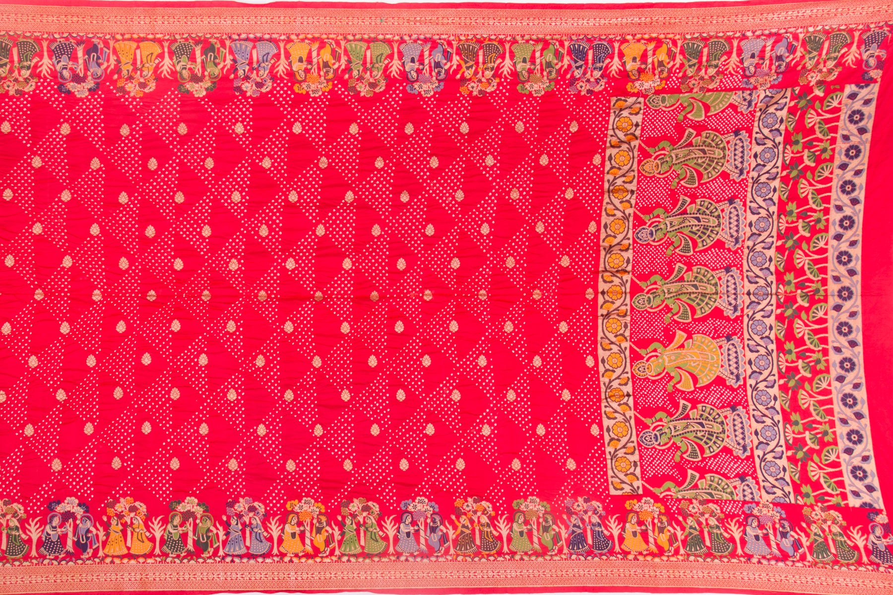 Banarasi Georgette Bandhani Butta Red Saree