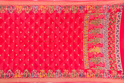 Banarasi Georgette Bandhani Butta Red Saree