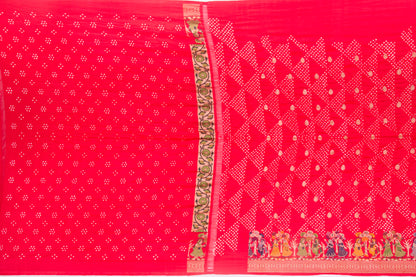 Banarasi Georgette Bandhani Butta Red Saree