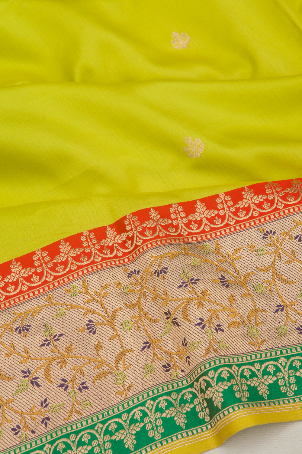 Banarasi Silk Butta Green Saree