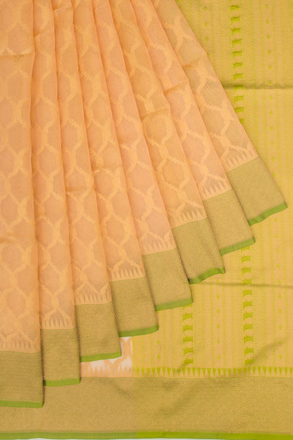 Banarasi Kora Organza Jaal Cream Saree