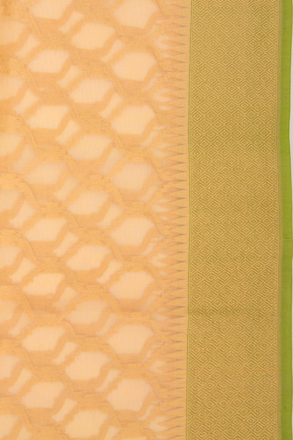 Banarasi Kora Organza Jaal Cream Saree