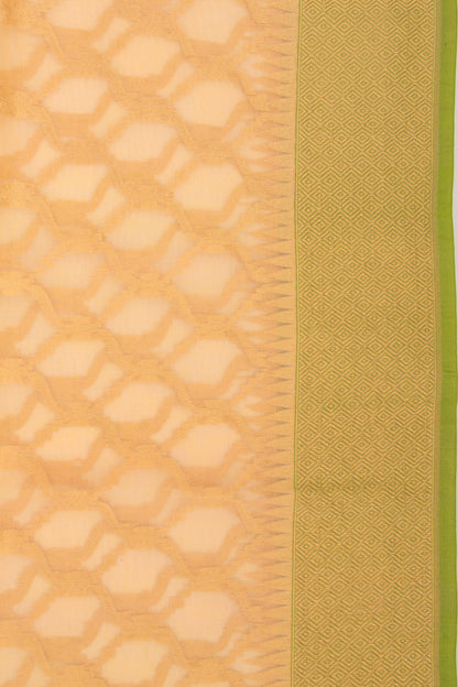 Banarasi Kora Organza Jaal Cream Saree