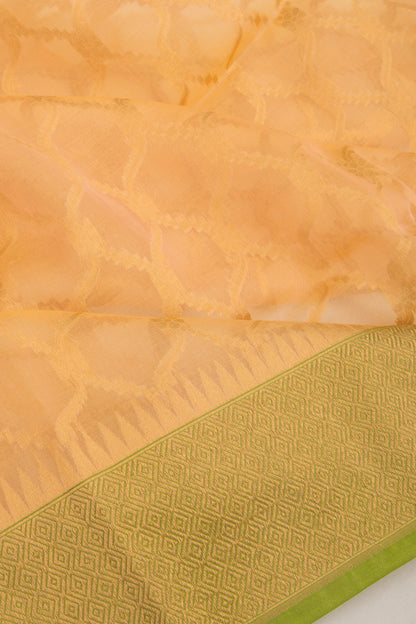 Banarasi Kora Organza Jaal Cream Saree