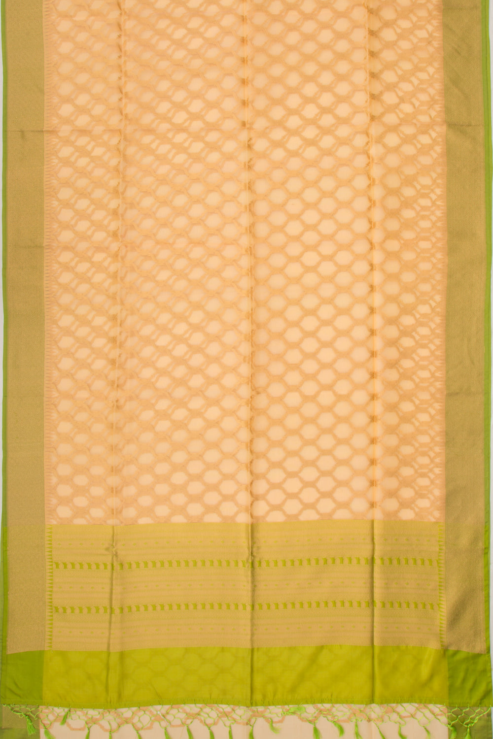 Banarasi Kora Organza Jaal Cream Saree