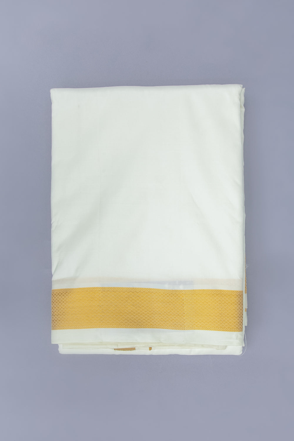 Kanchipuram Silk Plain White Dhoti 8X3 Muzham