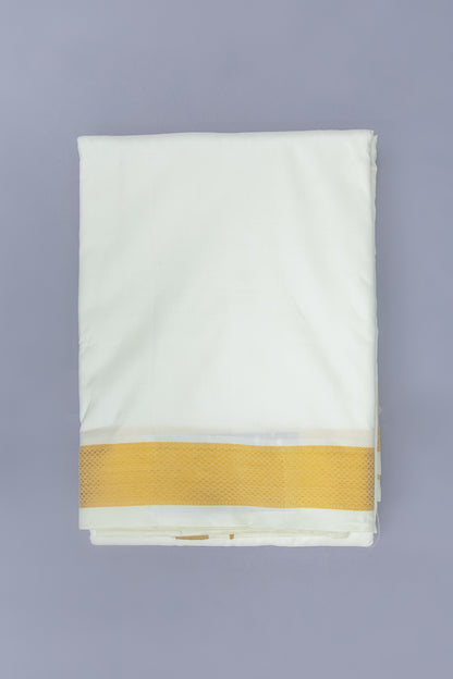 Kanchipuram Silk Plain White Dhoti 8X3 Muzham