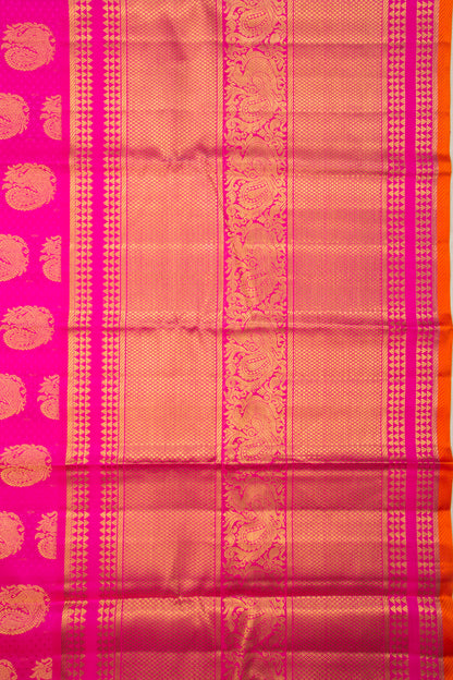 Kanchipuram Silk Jacquard And Butta Pink Saree