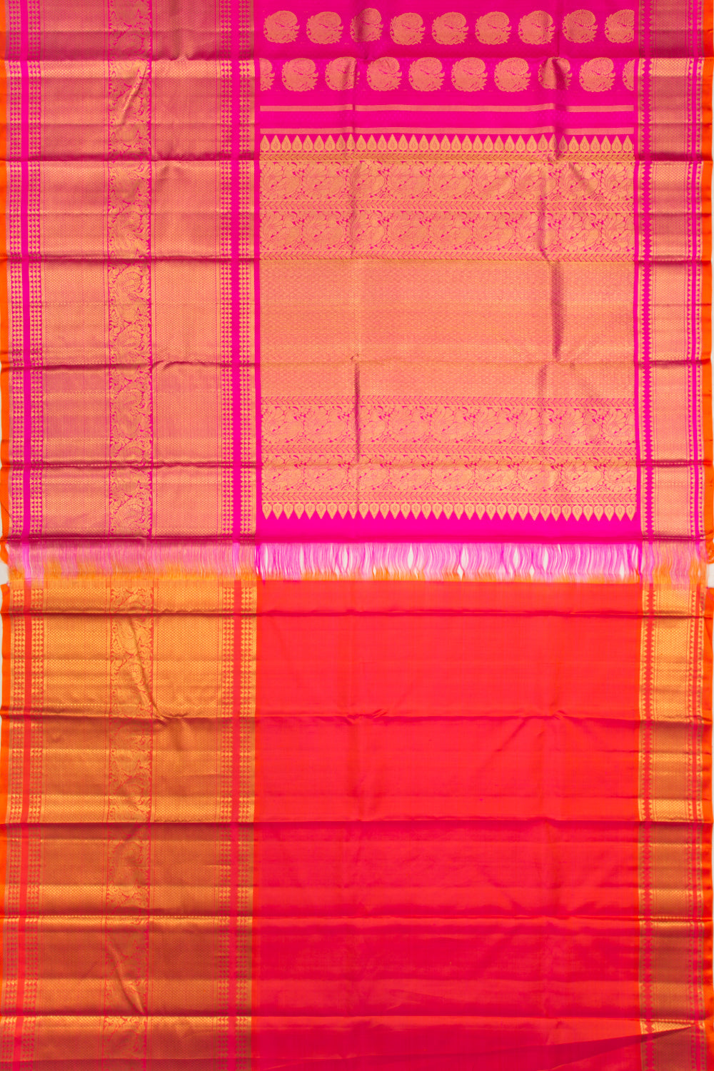 Kanchipuram Silk Jacquard And Butta Pink Saree