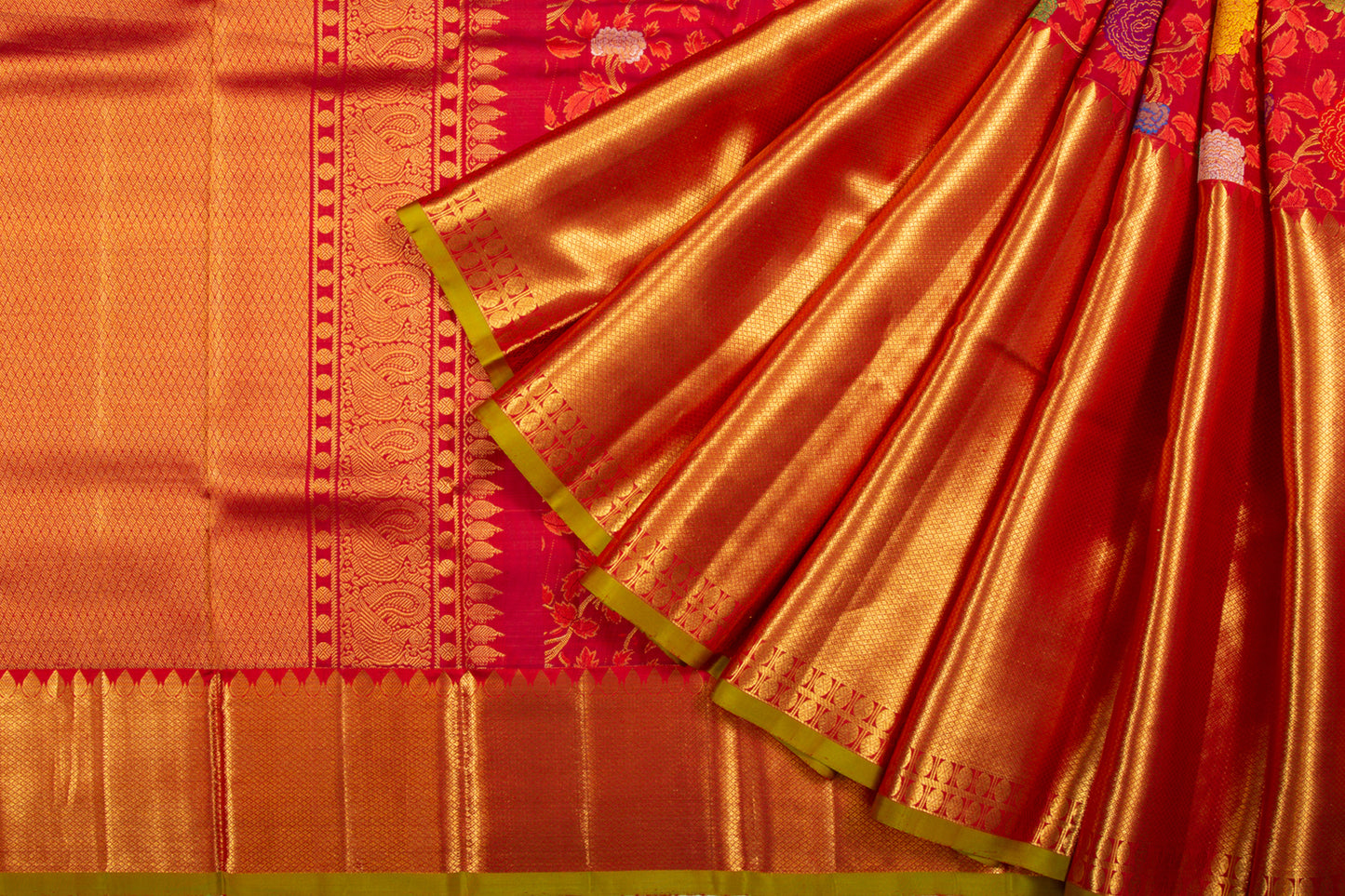 Kanchipuram Silk Jaal Red Saree