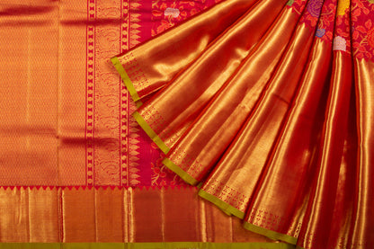 Kanchipuram Silk Jaal Red Saree
