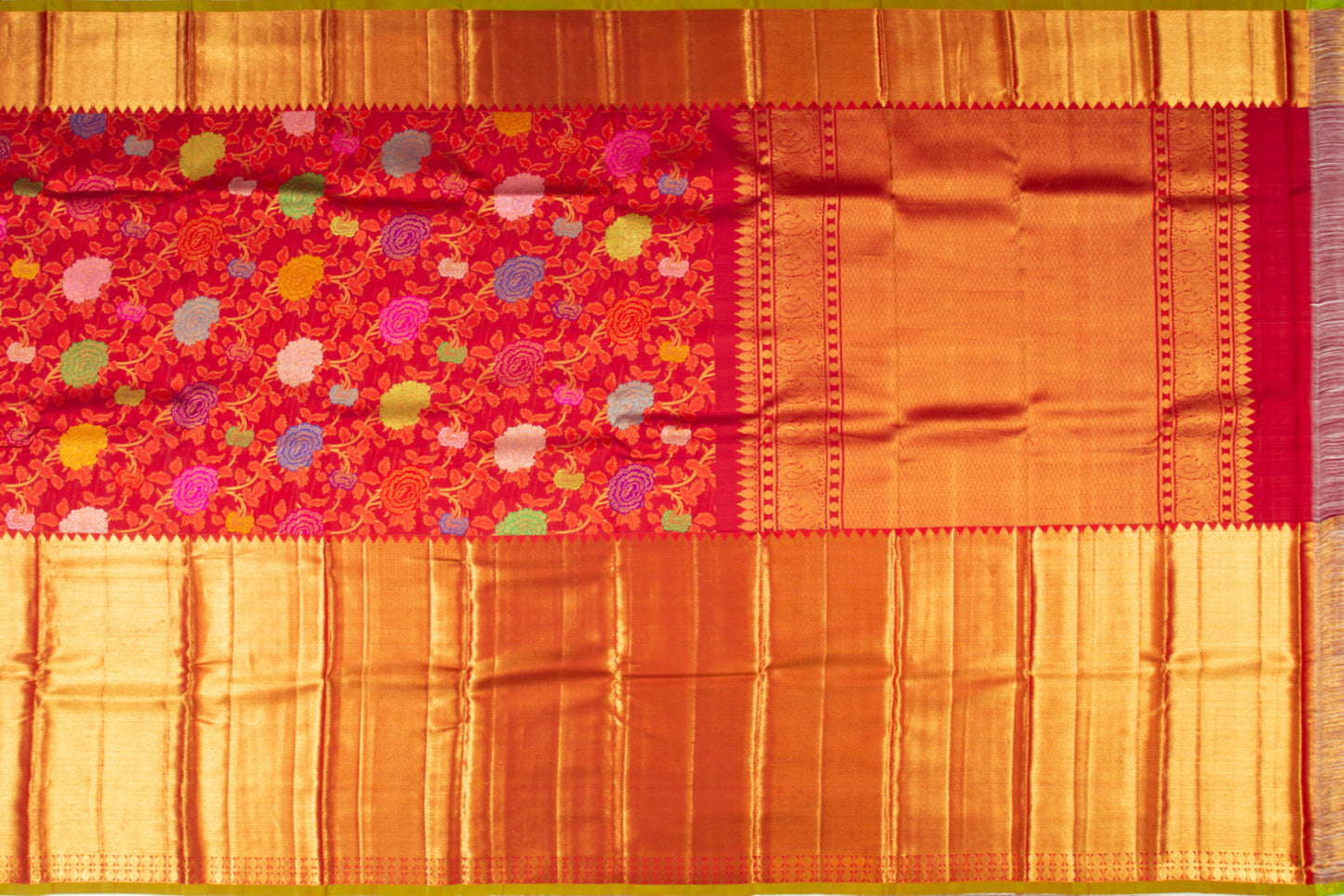 Kanchipuram Silk Jaal Red Saree