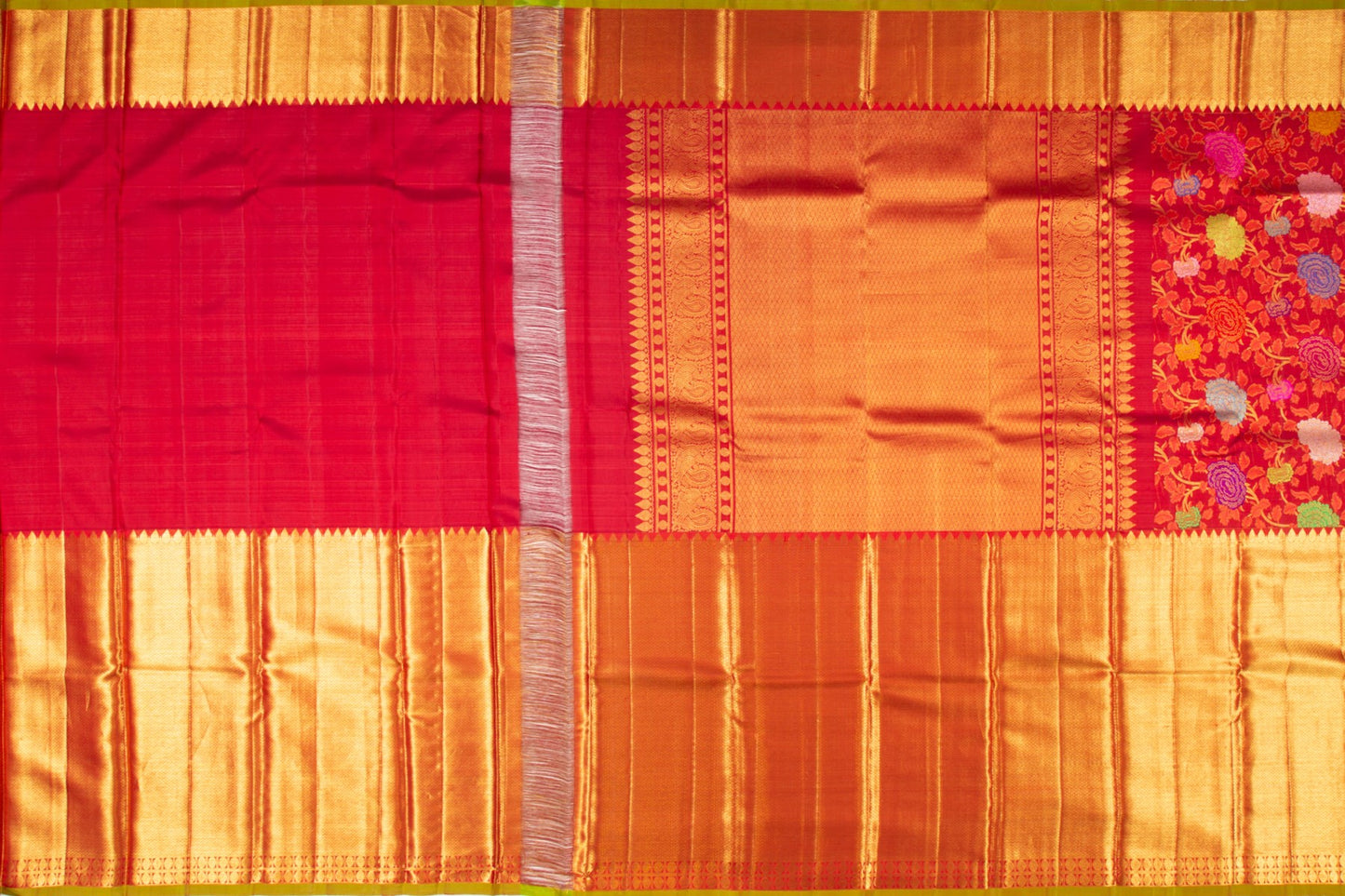 Kanchipuram Silk Jaal Red Saree