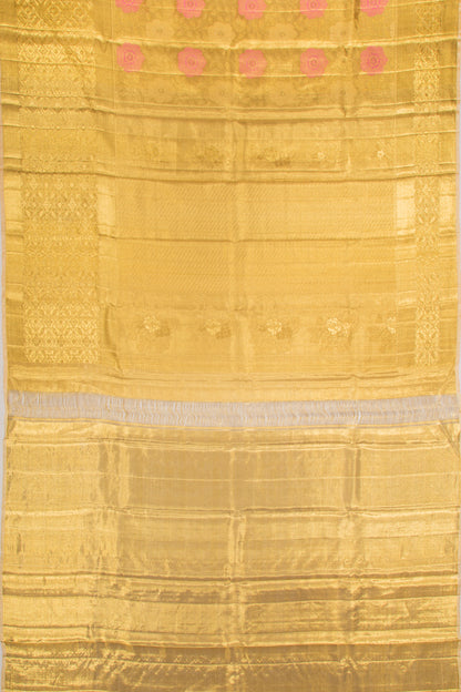 Kanchipuram Silk Tissue Jaal Gold Saree