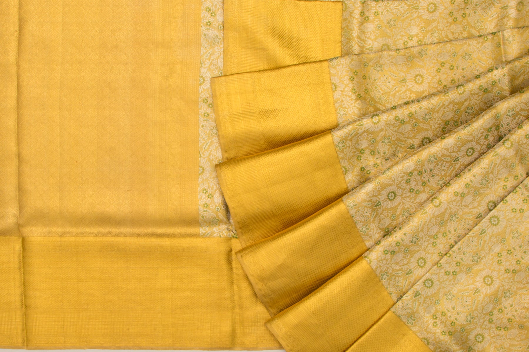 Kanchipuram Silk Tissue Brocade Gold Saree