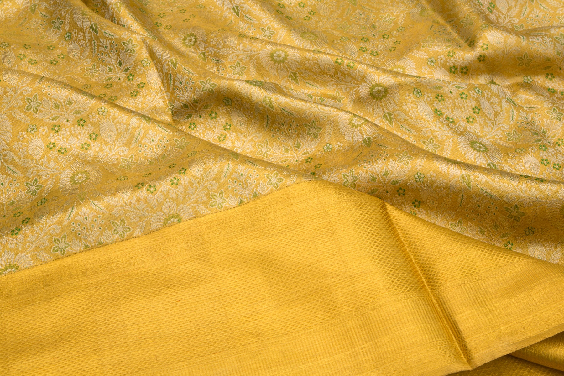 Kanchipuram Silk Tissue Brocade Gold Saree