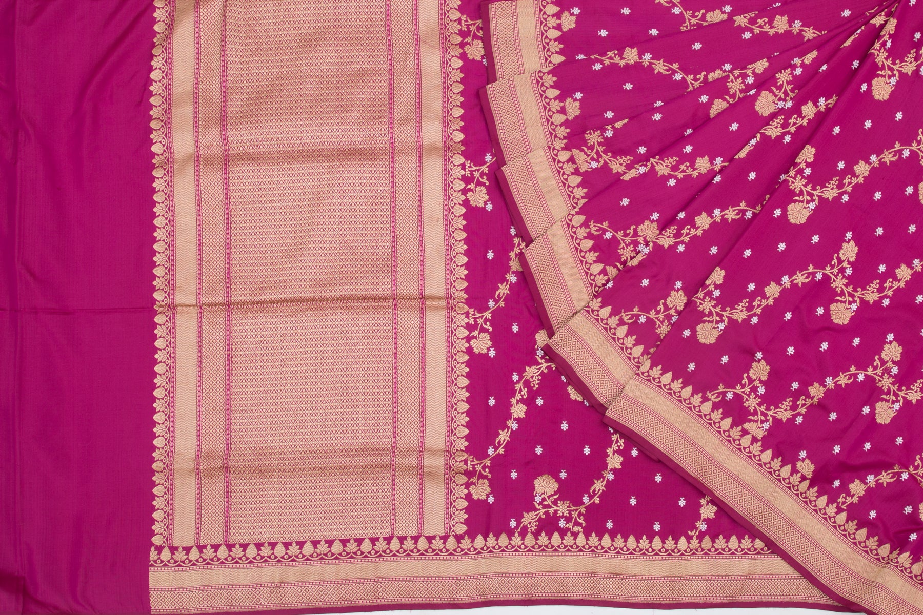 Banarasi Silk Kadwa Jaal Pink Saree