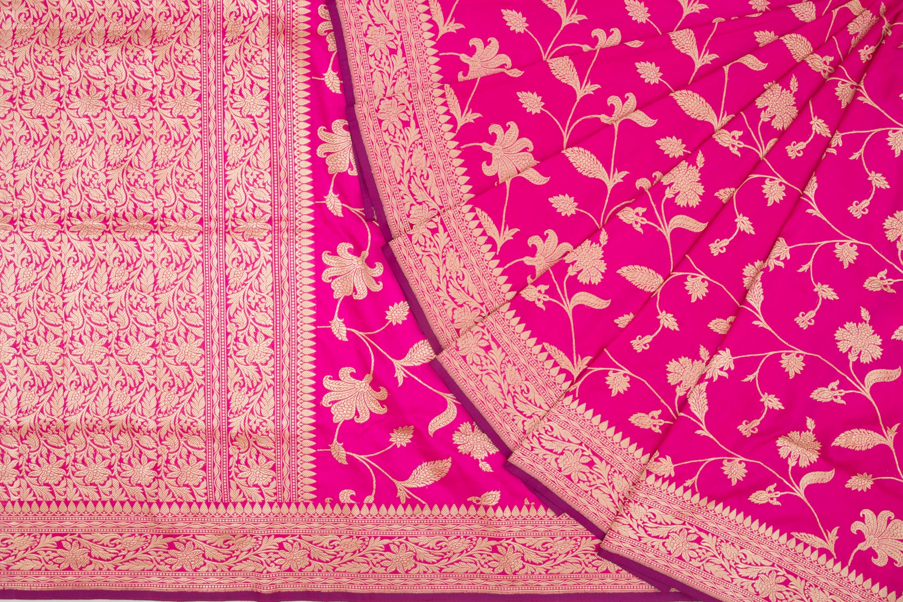 Banarasi Silk Kadwa Jaal Pink Saree