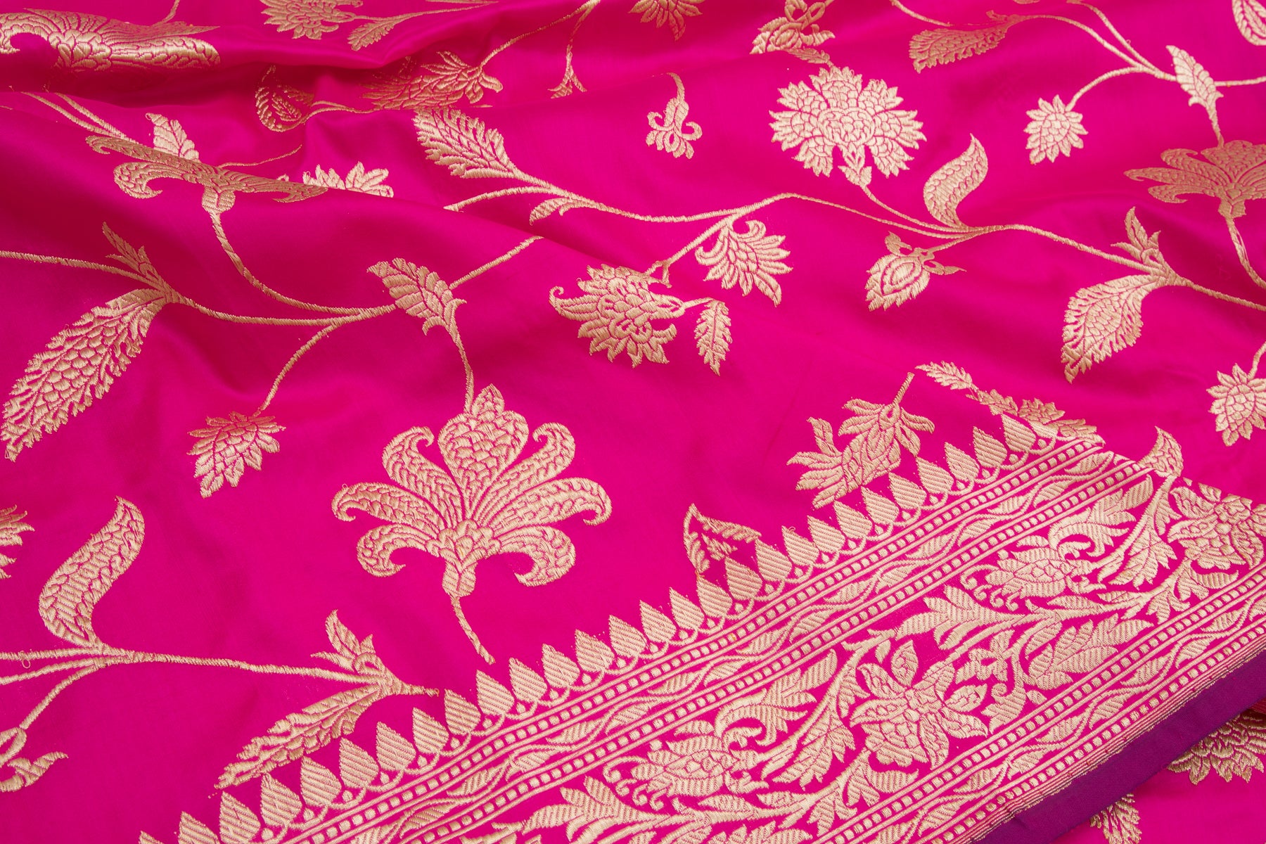 Banarasi Silk Kadwa Jaal Pink Saree