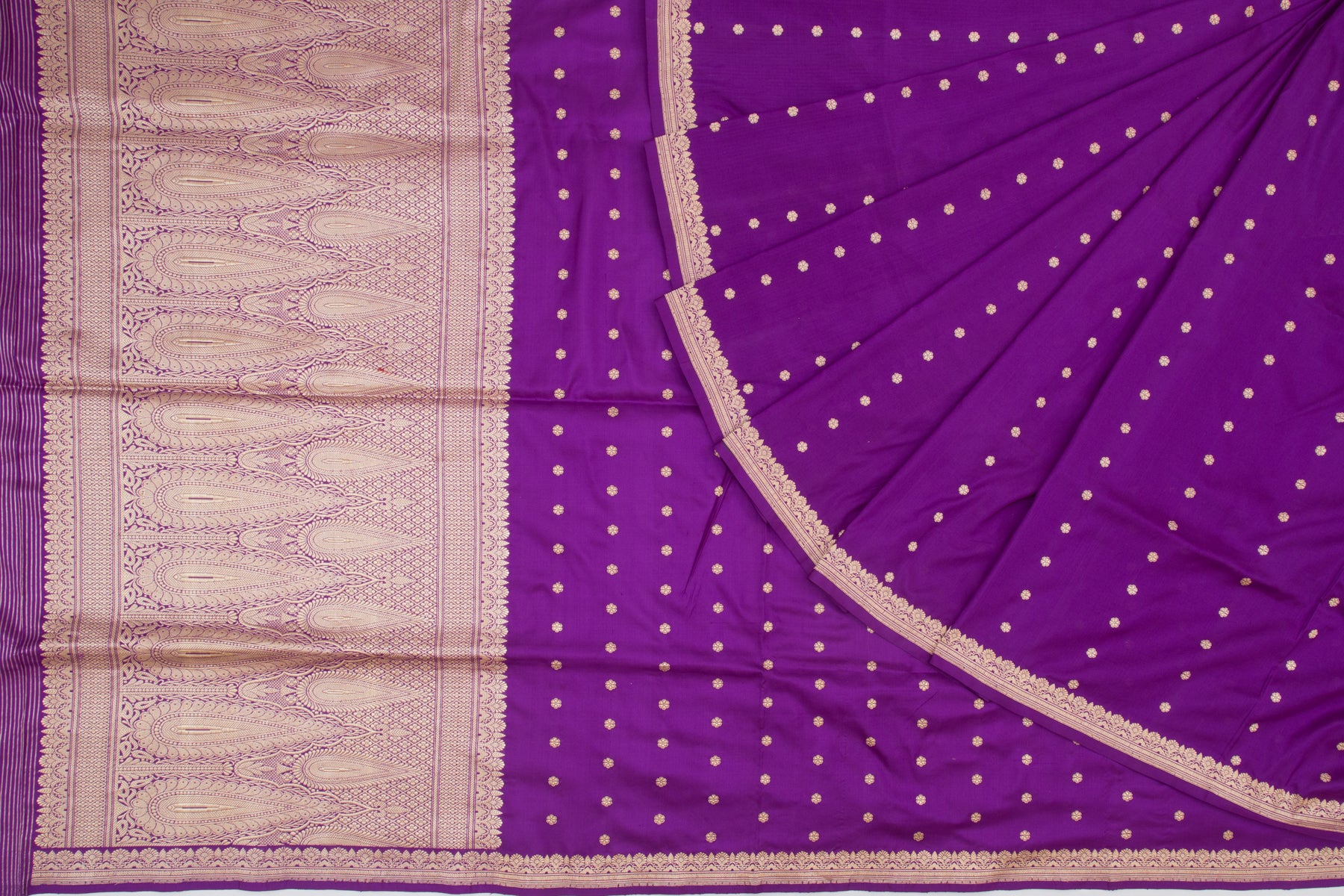Banarasi Silk Kadwa Butta Purple Saree